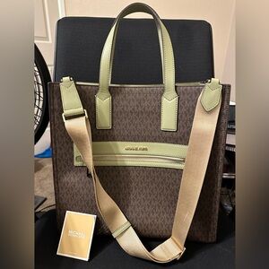 Michael Kors Brown and Green Tote Bag